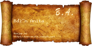 Bán Anita névjegykártya