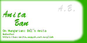 anita ban business card